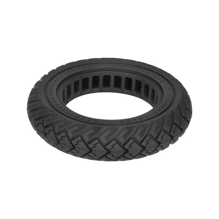 Top view of Ulip 10x2.125 solid off-road electric scooter tyre with aggressive traction tread.