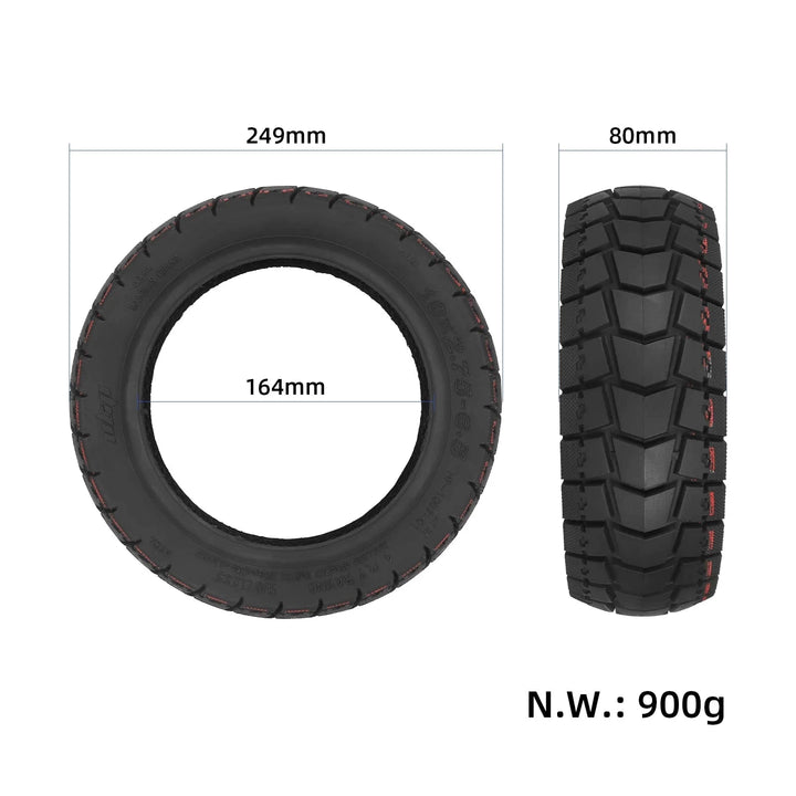 ULIP tyre dimensions showing 249 mm outer diameter, 80 mm width and 164 mm inner diameter