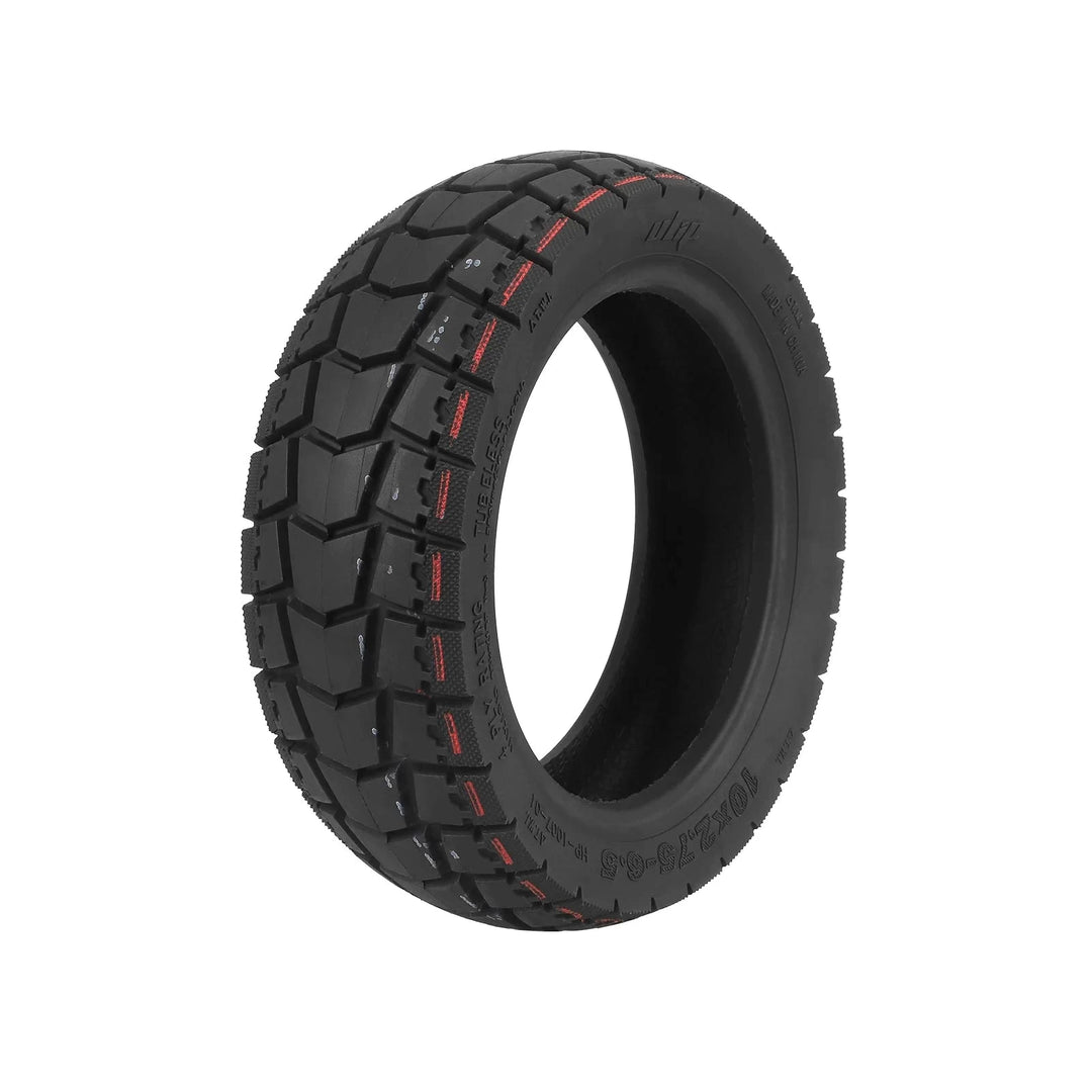 Reverse angle of ULIP 10x2.75-6.5 hybrid tyre showing branding and shoulder tread