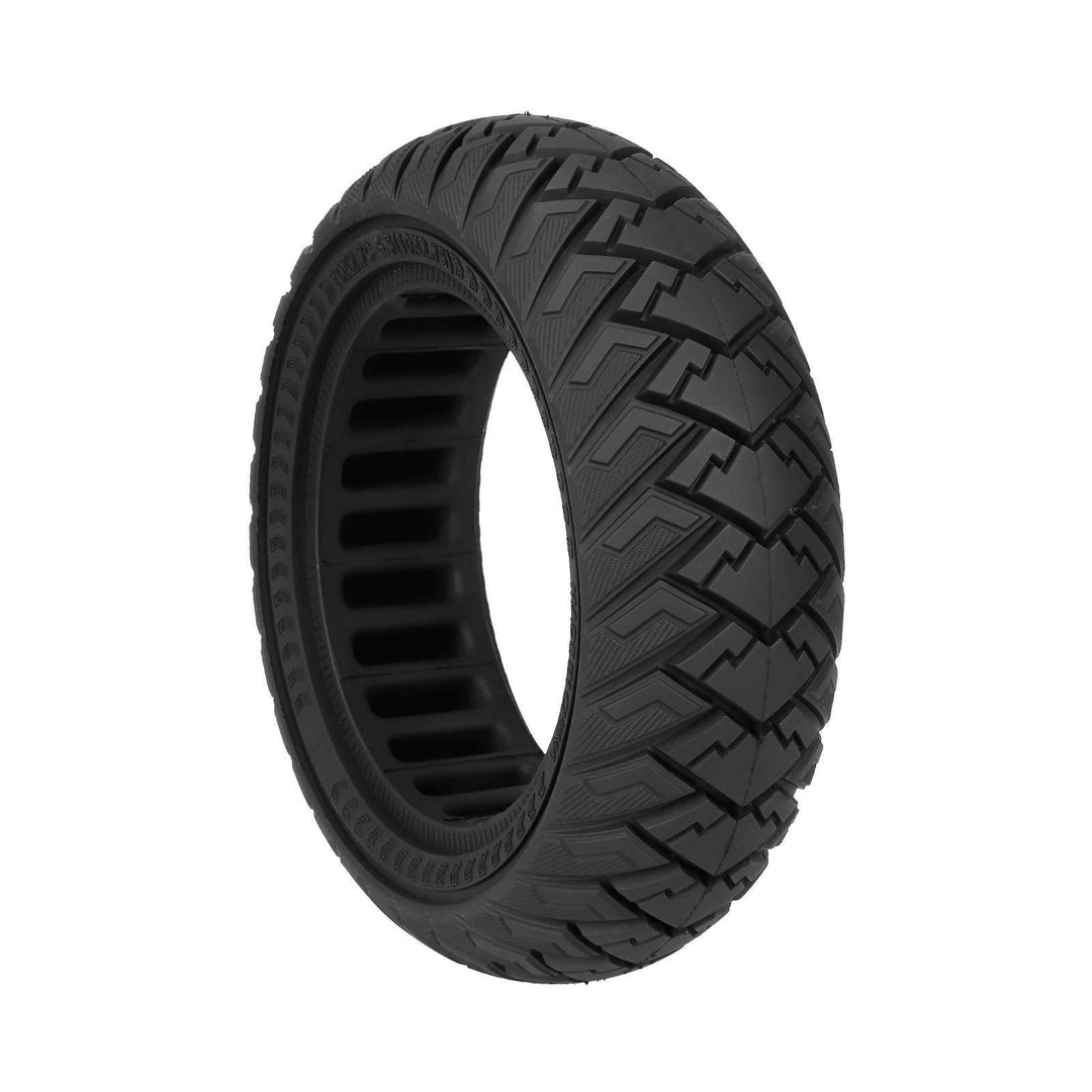 Hero view of ULIP 10×2.70-6.5 solid off-road hybrid electric scooter tyre with directional tread pattern.