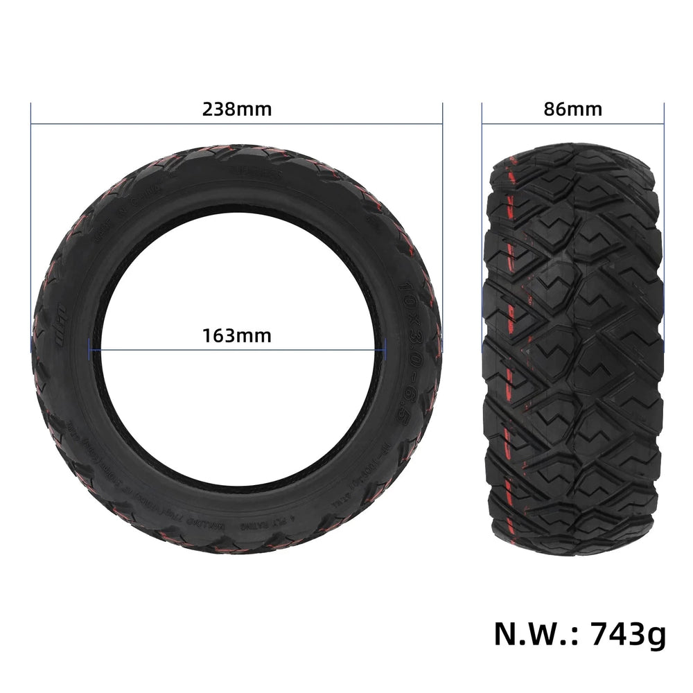ULIP tyre dimensions showing 238 mm outer diameter, 86 mm width and 163 mm inner diameter