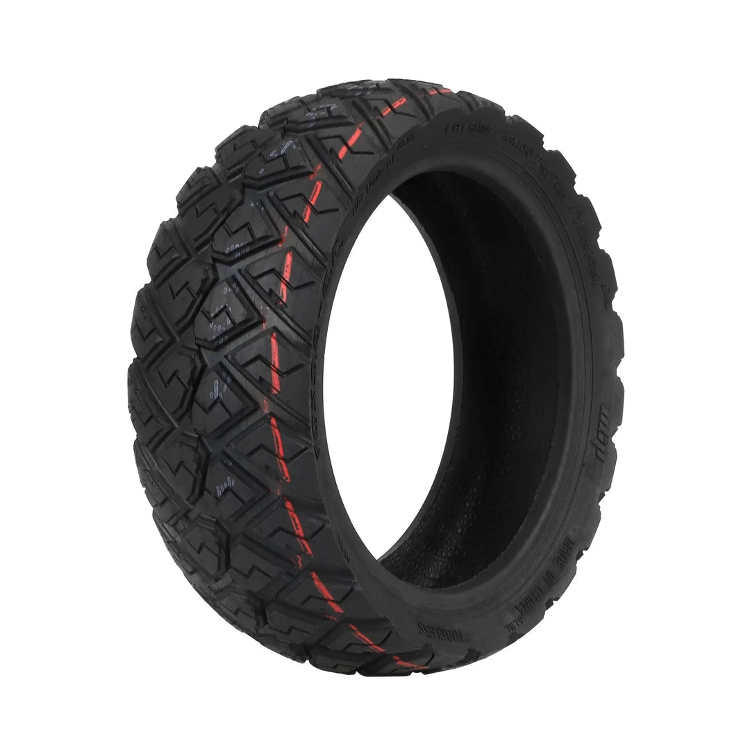 Reverse angle of ULIP off-road tyre showing tread pattern and sidewall branding