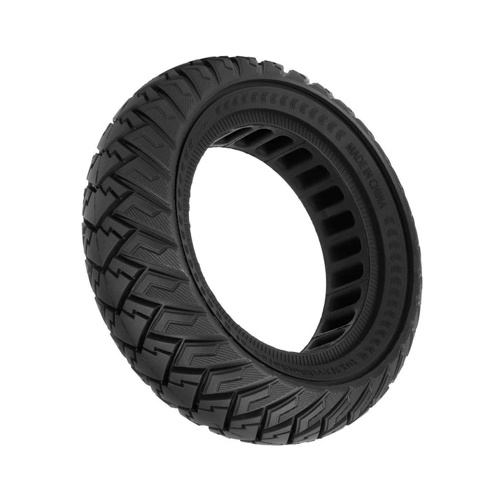 Angled view of the ULIP solid 10x3 off-road electric scooter tyre with directional tread