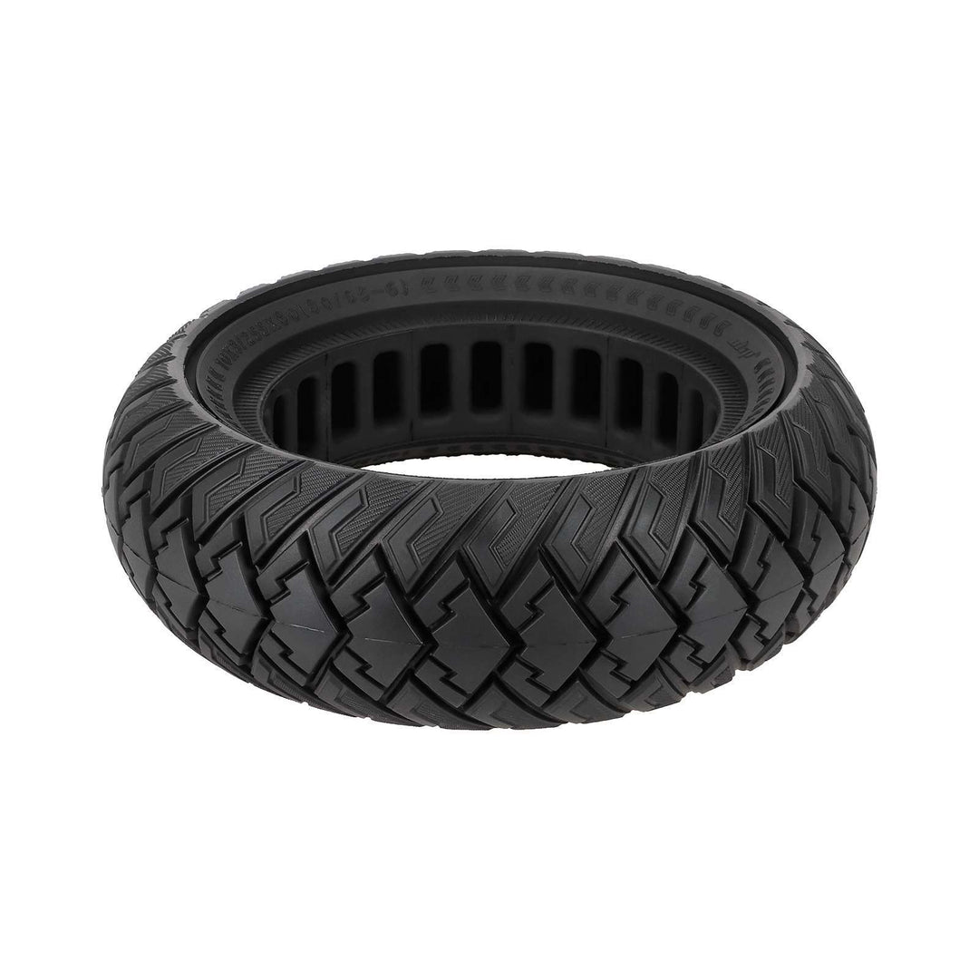 ULIP 10x3 Solid off-road tyre laid flat, showing aggressive off-road tread pattern and internal honeycomb structure