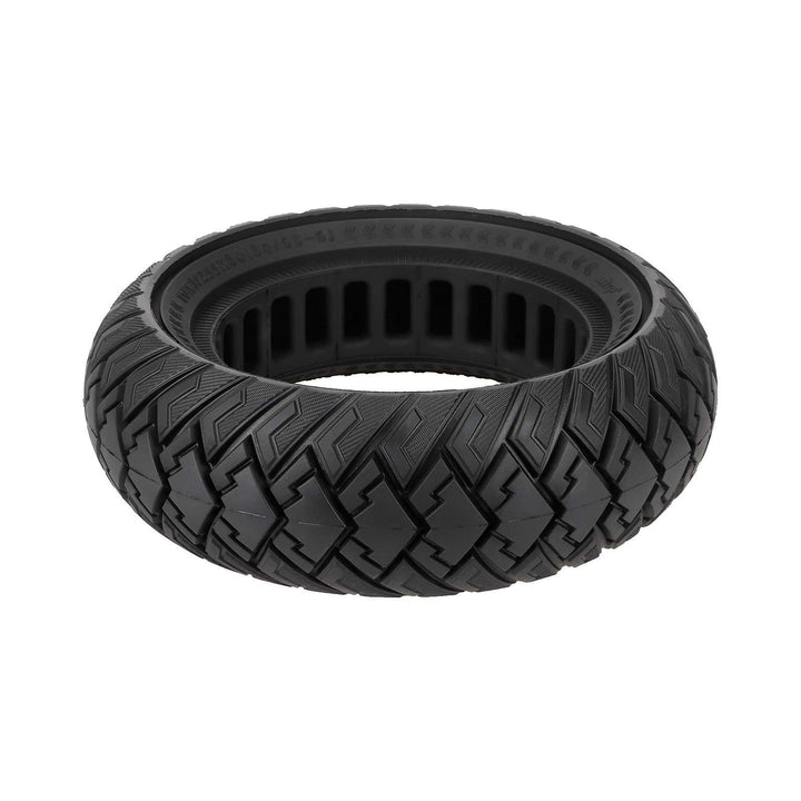 ULIP 10x3 Solid off-road tyre laid flat, showing aggressive off-road tread pattern and internal honeycomb structure