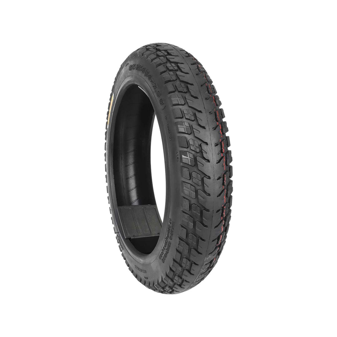 Front tread view of ULIP 14x2.50 off-road electric scooter tyre designed for superior traction.