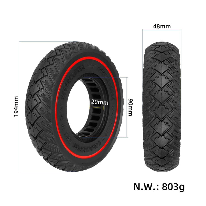 ULIP 200x50 tyre dimensions showing 90 mm inner diameter, 29 mm mounting slot and 48 mm width