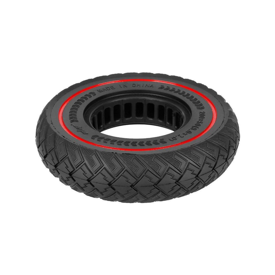 Internal honeycomb cavities of ULIP 200x50 solid scooter tyre with red ring