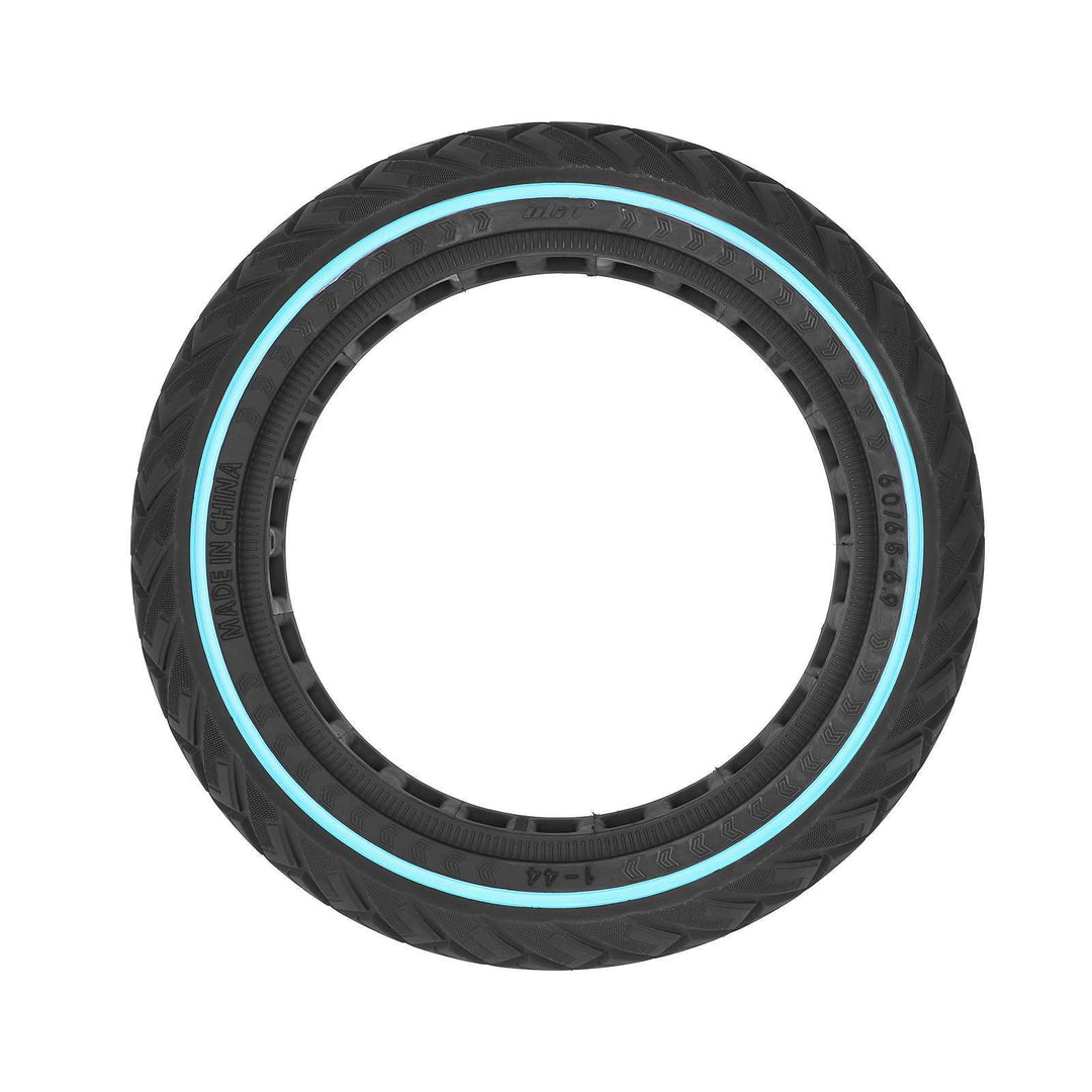 Side profile of ULIP 60/65-6.9 solid honeycomb tyre with blue sidewall stripe.