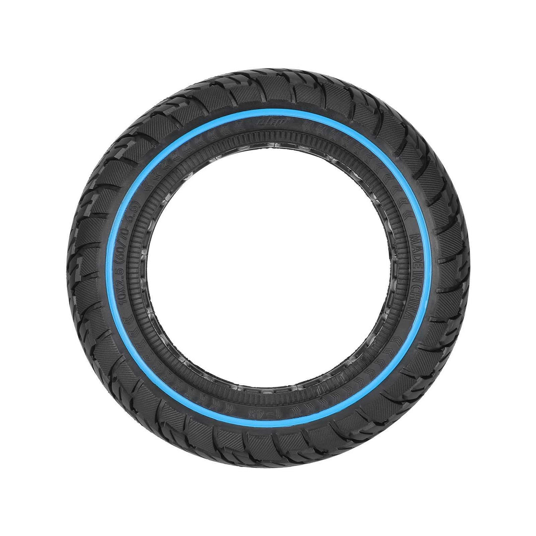 Side profile of ULIP tyre showing blue ring and 10x2.5 60/70-6.5 size markings
