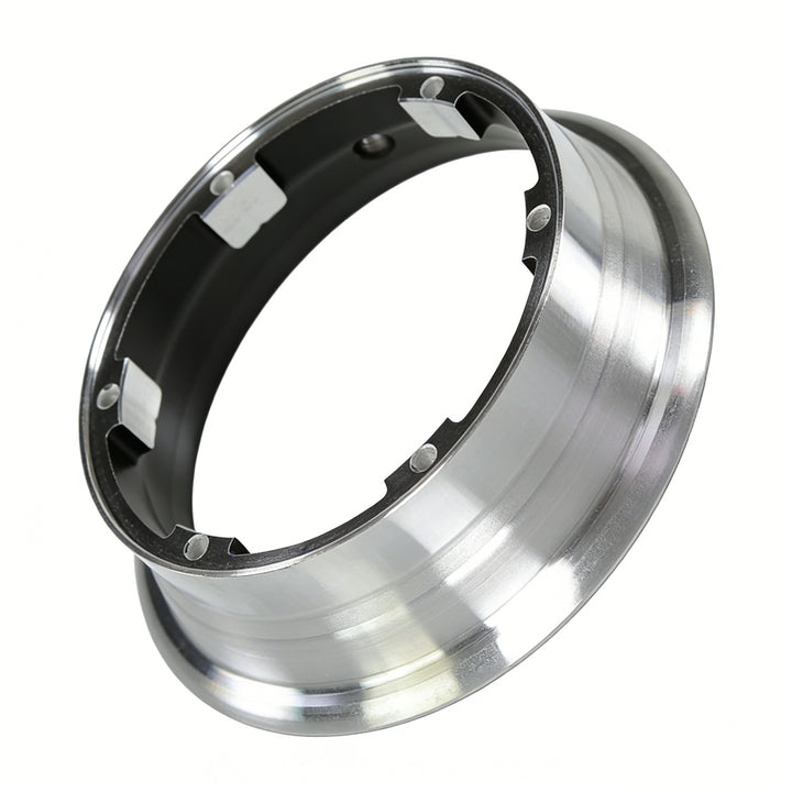 CNC-machined aluminium motor hub rim for VSETT 11+ electric scooter OEM replacement.