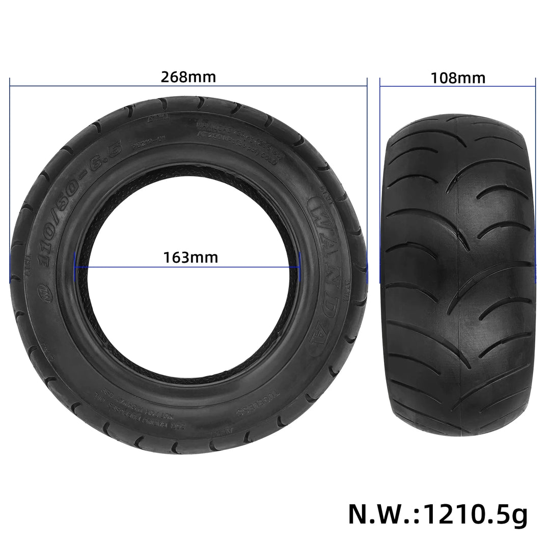 Wanda tyre diagram showing 268 mm outside diameter, 163 mm inside diameter and 108 mm width