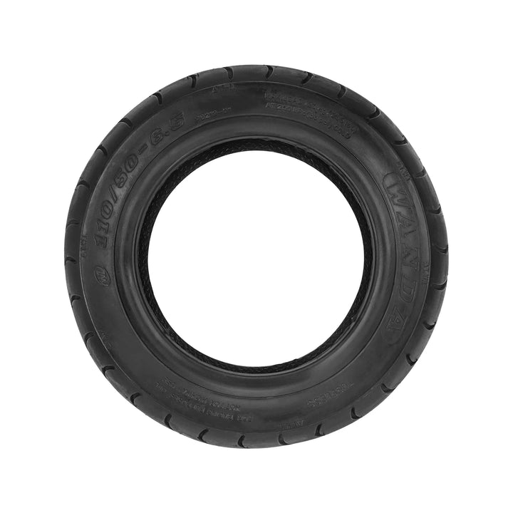 Wanda tyre sidewall showing 110/50-6.5 size, P6219-01 code and racing-use restriction