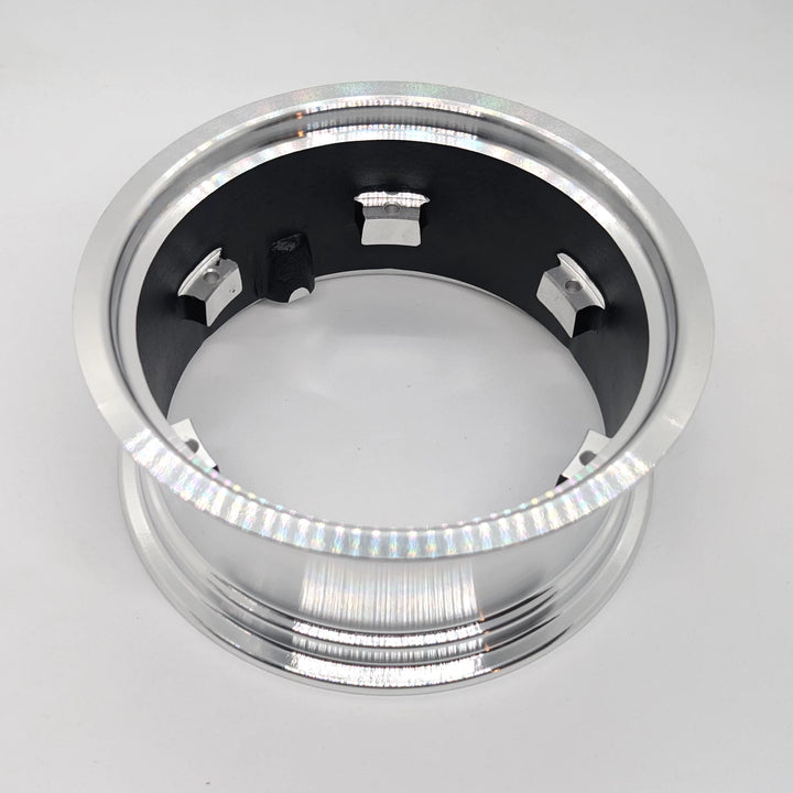 Angled view of genuine Dualtron wheel rim showing the internal mounting points