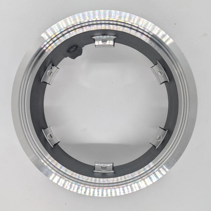 Mounting side view of Genuine Dualtron 11 inch tubeless wheel rim 6.5 inch showing internal mounting points