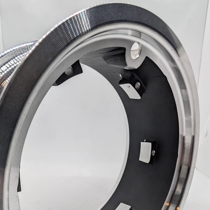 Dualtron tubeless wheel rim valve hole detail