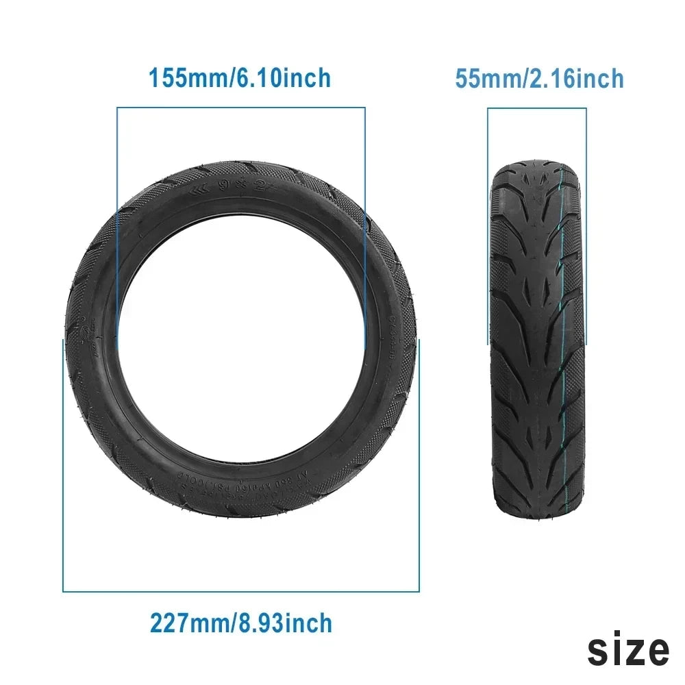 Dimensions of 9x2.0 tubeless self-healing electric scooter tyre