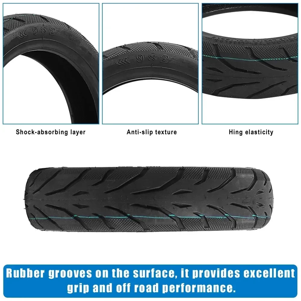 Grip and anti-slip tread features of Xiaomi M365 tubeless self-healing tyre