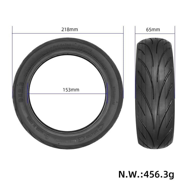 Yuanxing tyre dimensions showing 218 mm outer diameter, 153 mm inner diameter and 65 mm width