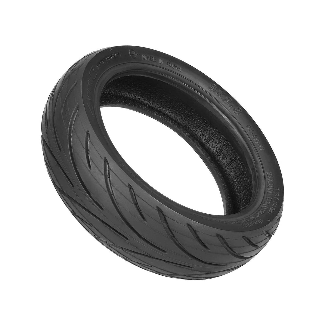 Perspective view of Yuanxing 9x2.3 tyre showing road tread and inner casing