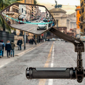 Curved Rearview mirror provides a wider field of view