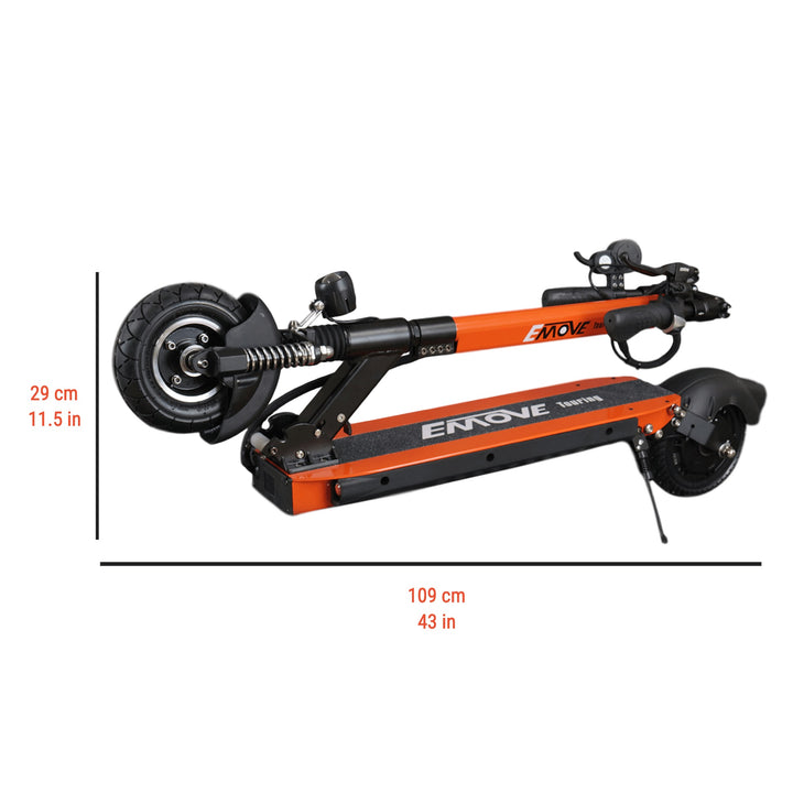 EMOVE Touring - Dimensions Folded 103cm x 29cm