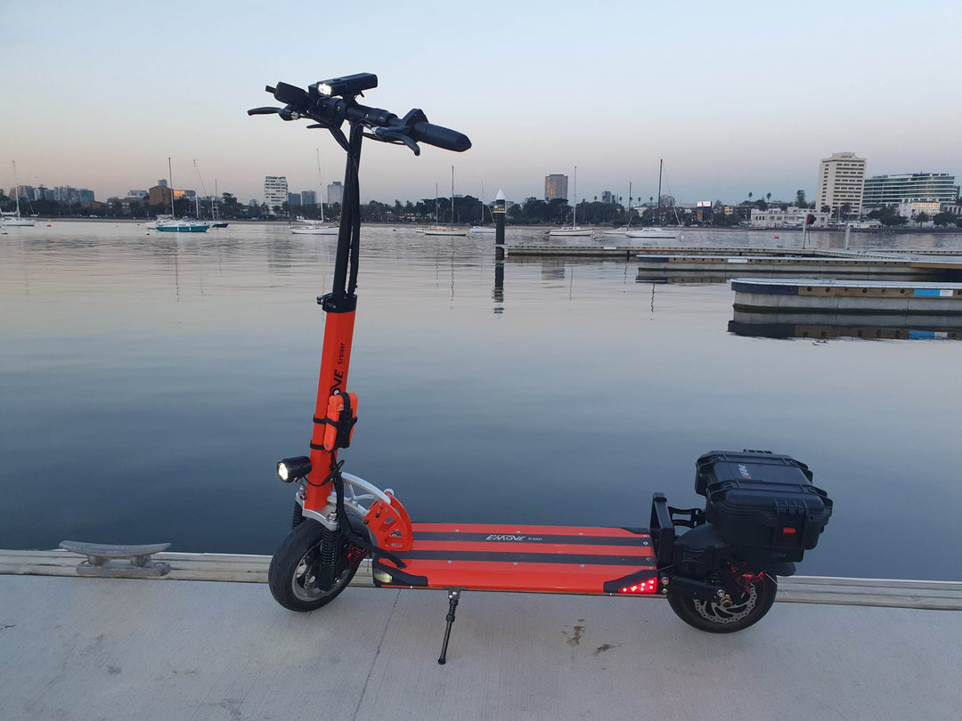 EMOVE Cruiser with Storage Case fitted - St Kilda Pier, Melbourne, Victoria