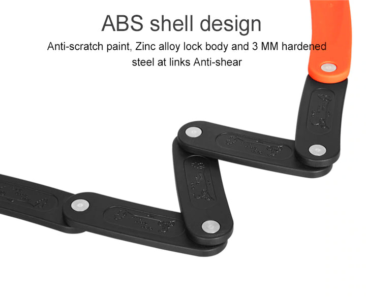 Anti-Theft INBIKE Folding Hydraulic Pressure Stainless Steel Lock - ABS shell design and rubber coating to prevent scratching the paint on your scooter of bike.