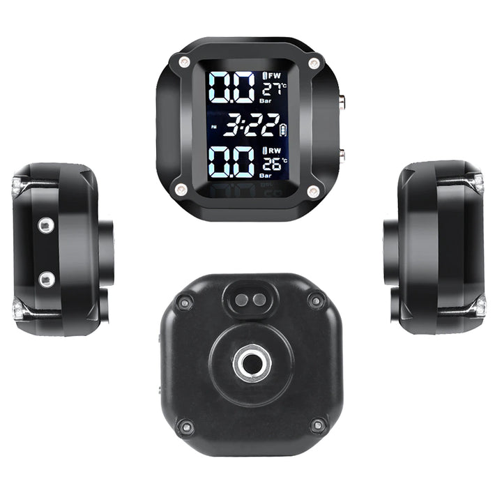 Front, rear and both side views of the Tyre pressure monitoring system